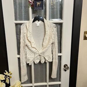 White House Black Market Crochet Wool Blend Sweater
